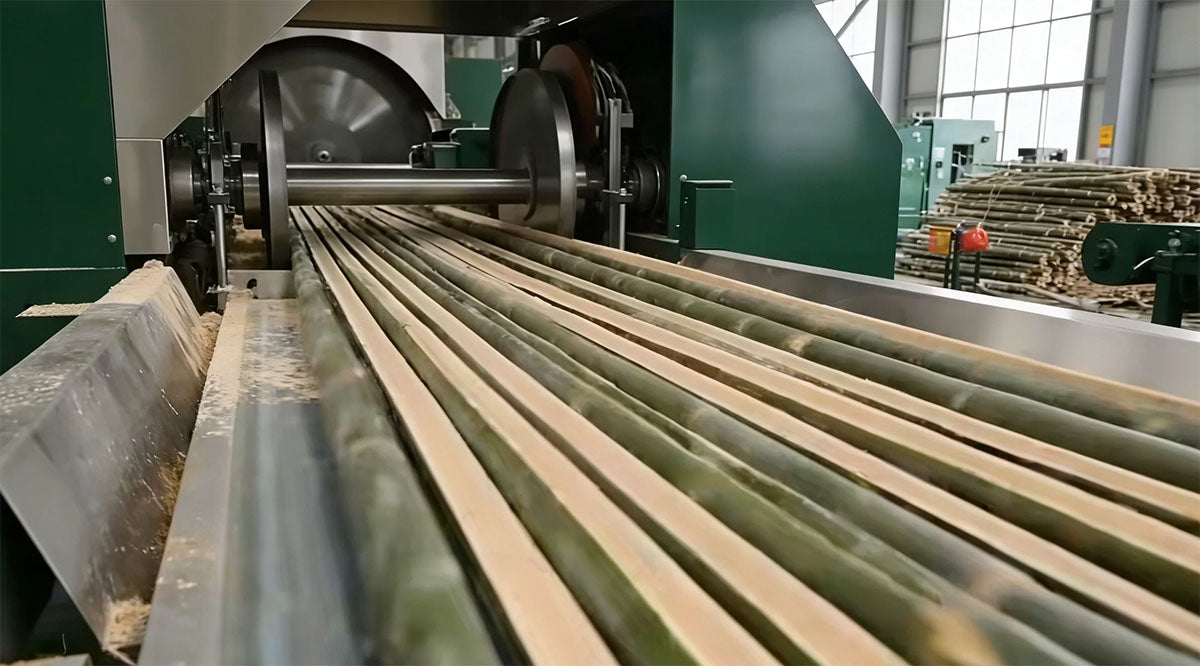 Bamboo Skin Scraping And Splitting