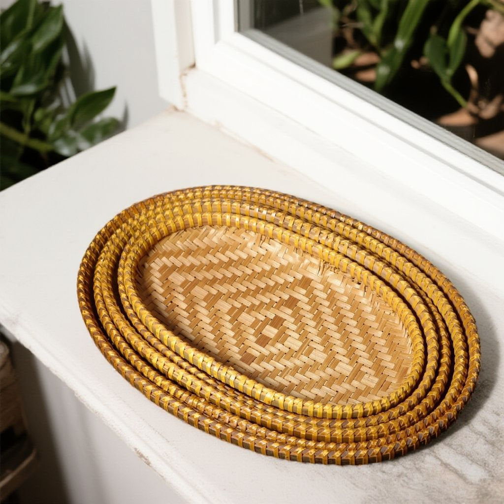 Bamboo Woven Kitchen Tray & Basket Set – 6 Sizes Available