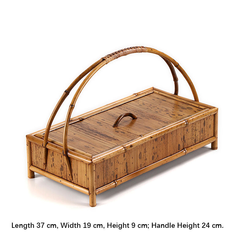 Vintage Bamboo Handwoven Storage & Gift Basket