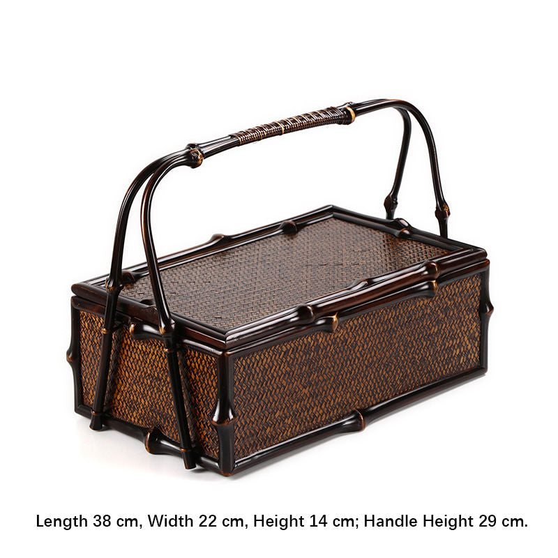 Vintage Bamboo Handwoven Storage & Gift Basket