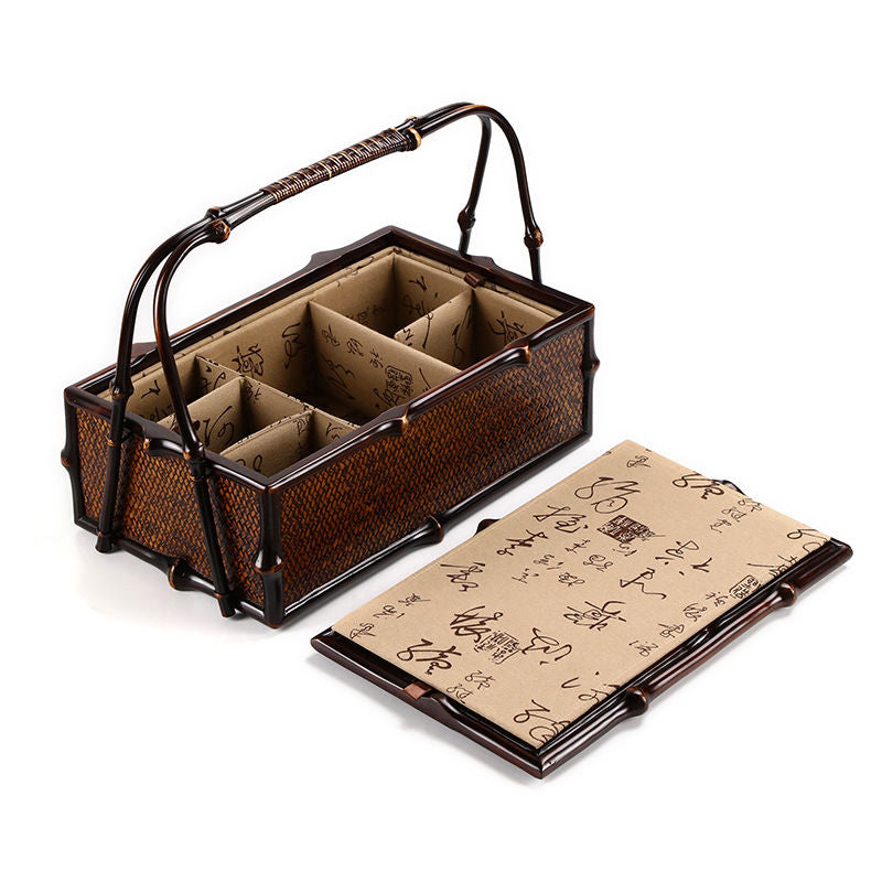 Vintage Bamboo Handwoven Storage & Gift Basket