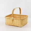 Handwoven Bamboo Basket Tray with Handle