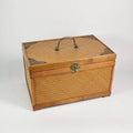 Large Handwoven Bamboo Storage Box with Handle