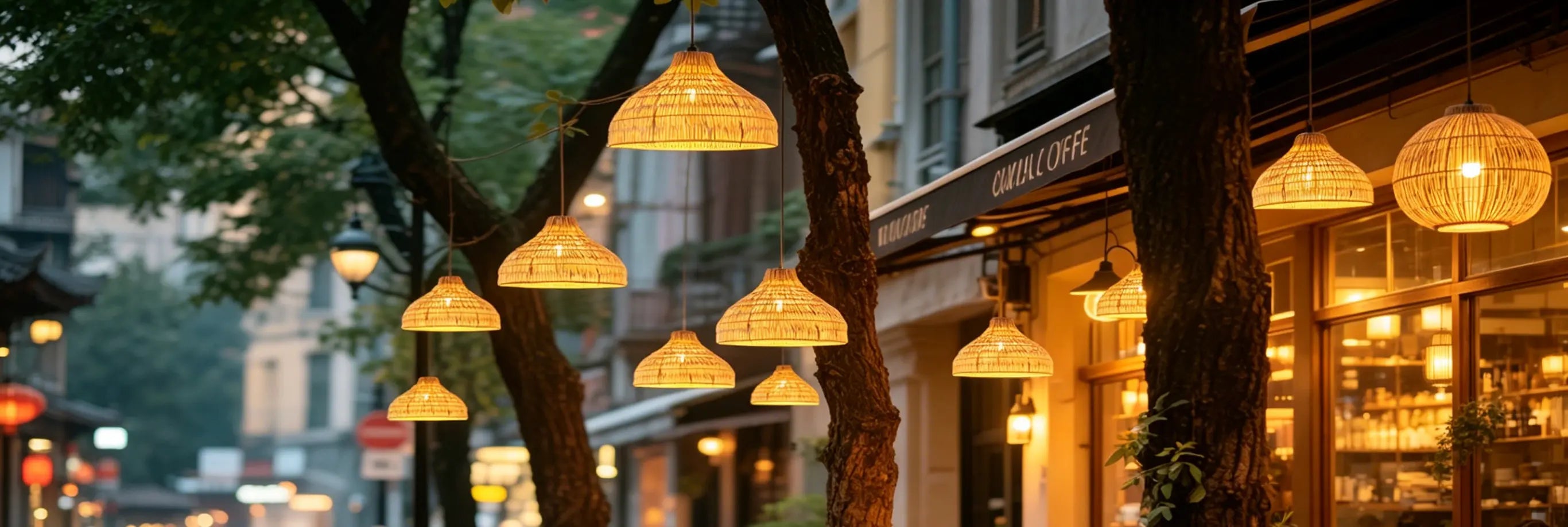 Cozy and inviting dining ambiance featuring decorative glowing lanterns.