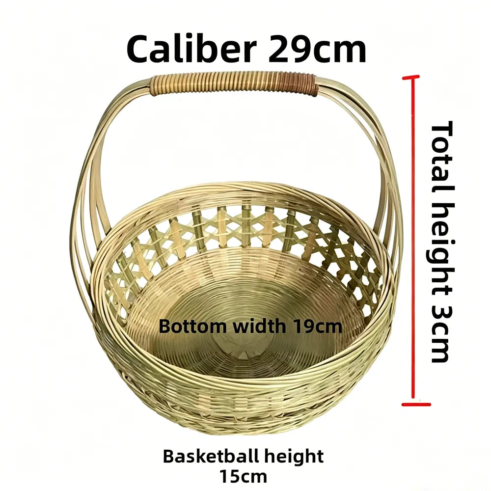 Bamboo Basket for Kitchen & Picnic Storage