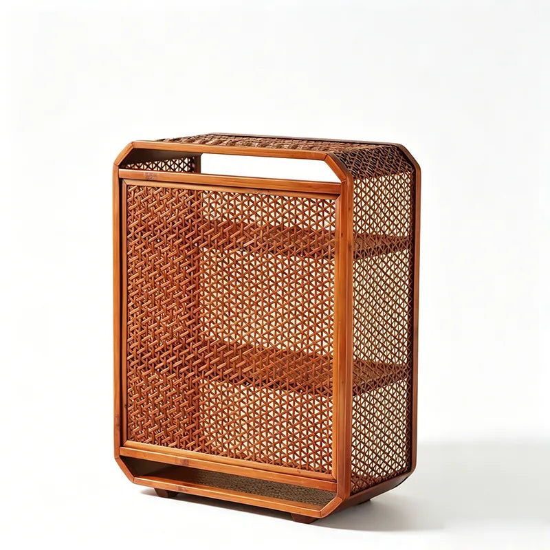 Lacquered Bamboo Tea Display Shelf