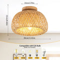 Bamboo Ceiling Light | 2 Woven Styles | Boho Handwoven Rattan Lamp