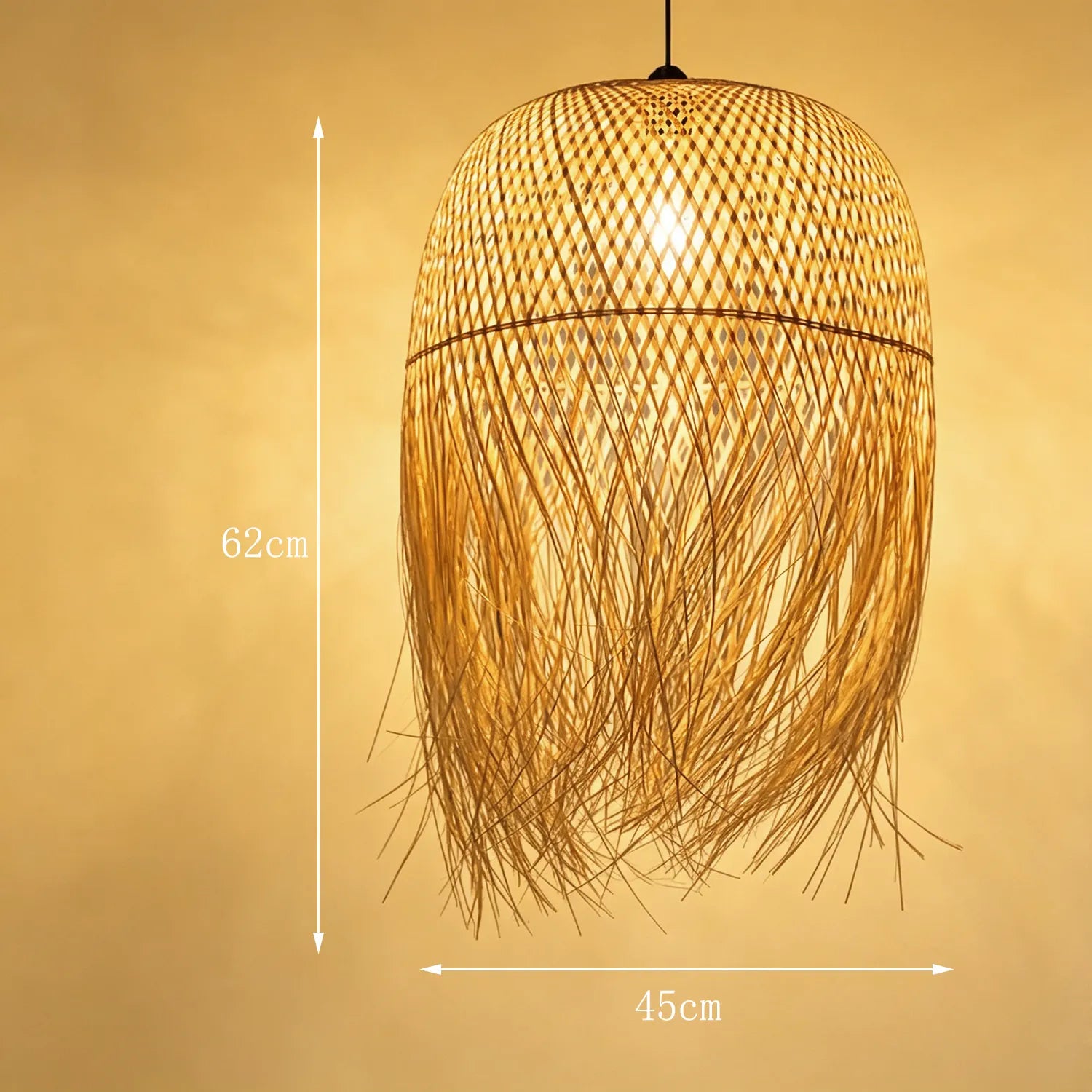 Large Bamboo Pendant Lamp | Boho Ceiling Light|5 Options Available