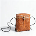 Handwoven Bamboo Wave Crossbody Bag Vintage Bamboo Basket Purse