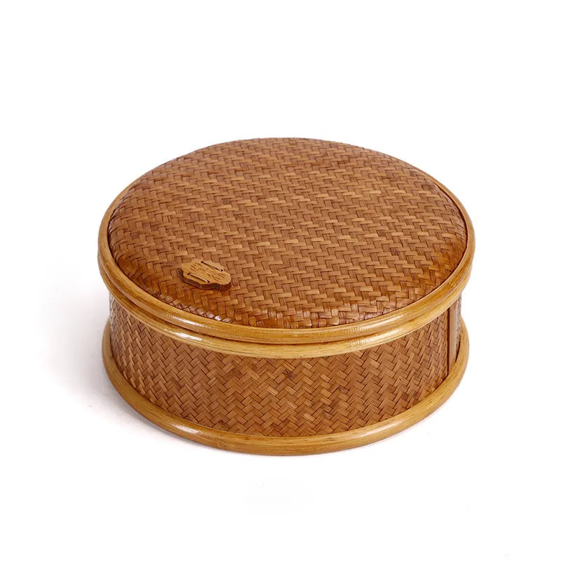 Handwoven Bamboo Multi-Layer Tea Set Storage & Gift Basket with Handle|12 Options Available