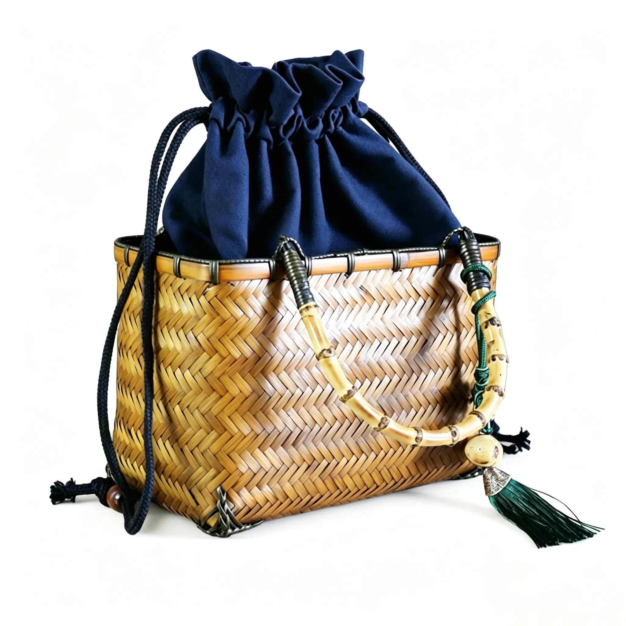 Bamboo Woven Square Handbag|2 Options Available