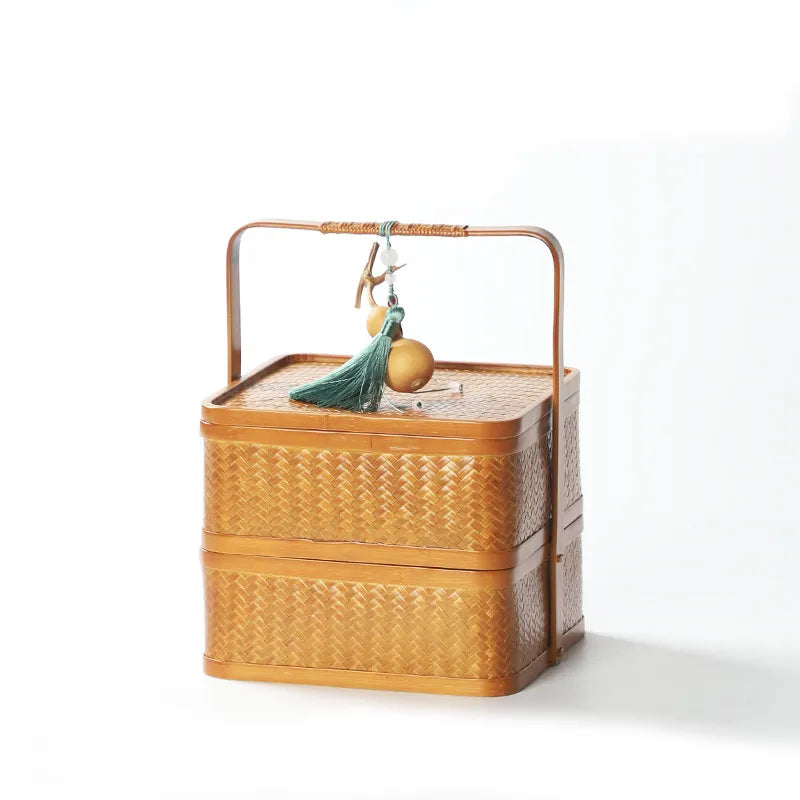 Multilayer Handwoven Bamboo Basket Storage|3 Options Available