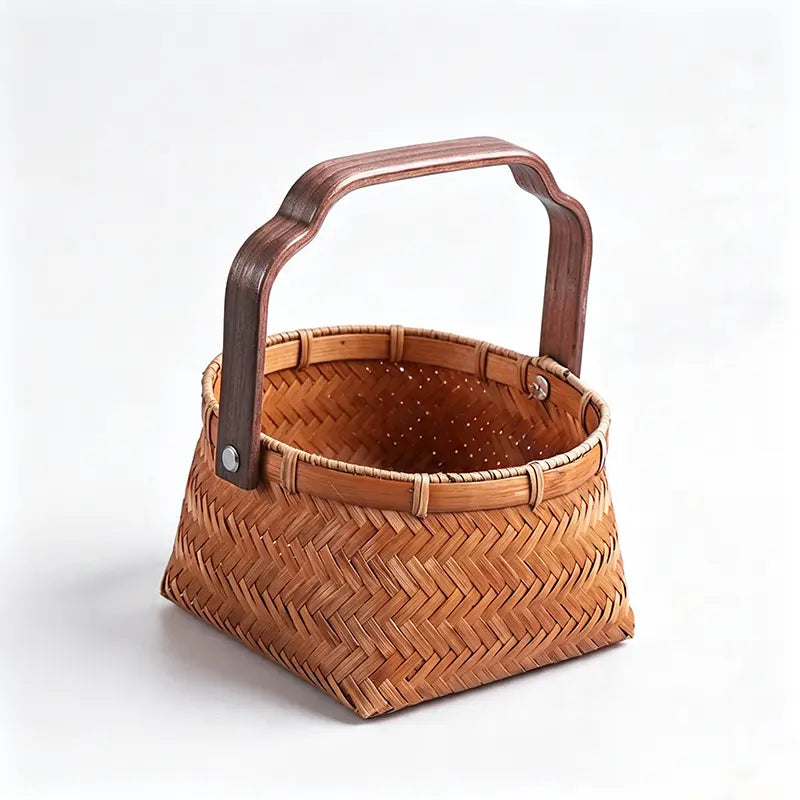 Vintage Bamboo Snack Basket