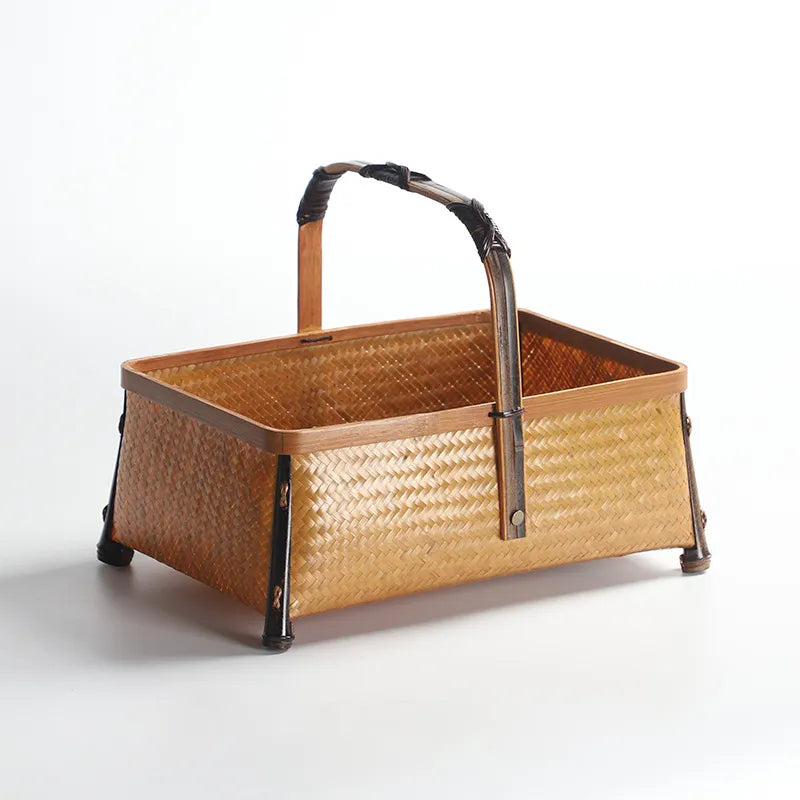 Handwoven Bamboo Picnic & Storage Basket|6 Options Available