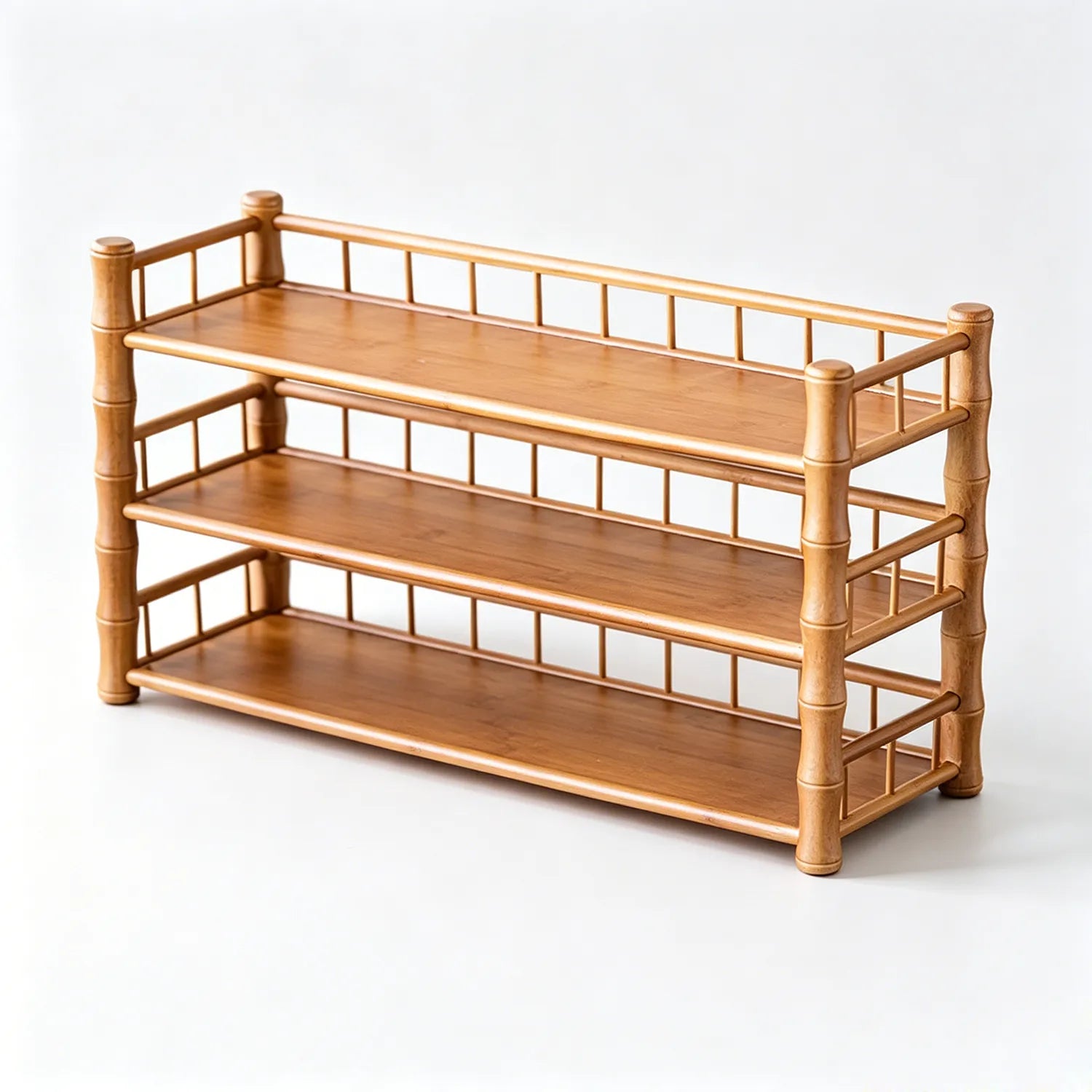 Bamboo Tea Cup & Teapot Display Shelf Rack|2 Options Available