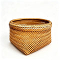 Woven bamboo storage basket