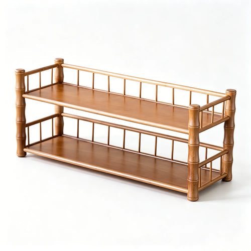 Bamboo Tea Cup & Teapot Display Shelf Rack|2 Options Available