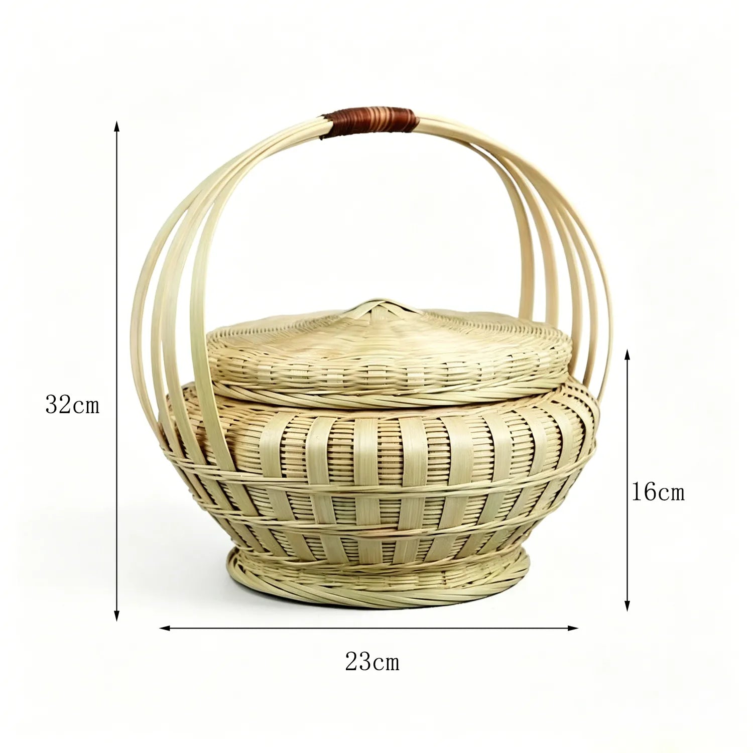 Bamboo Picnic Basket with Lid|8 Options Available
