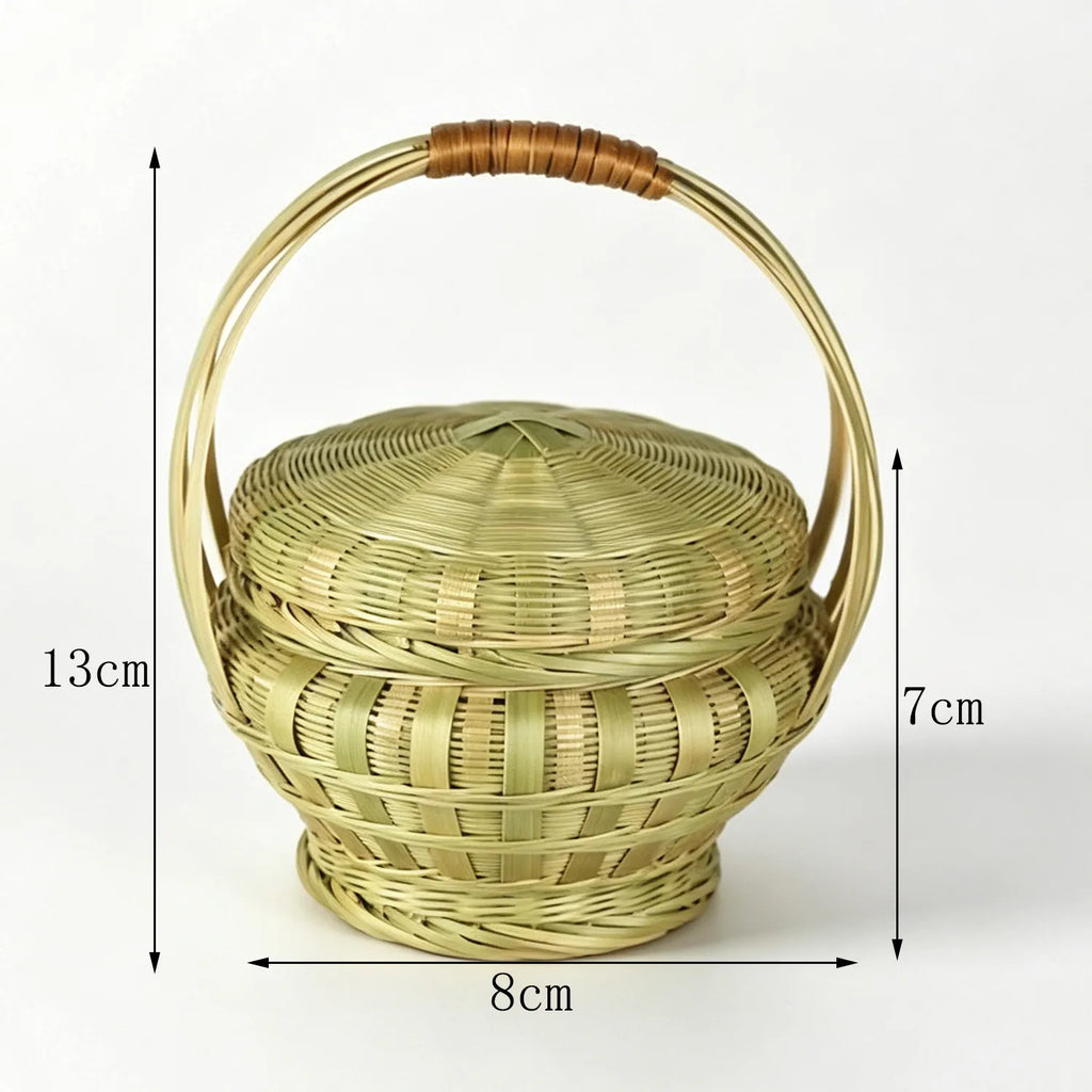 Bamboo Picnic Basket with Lid|8 Options Available