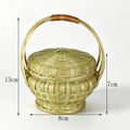 Bamboo Picnic Basket with Lid|8 Options Available