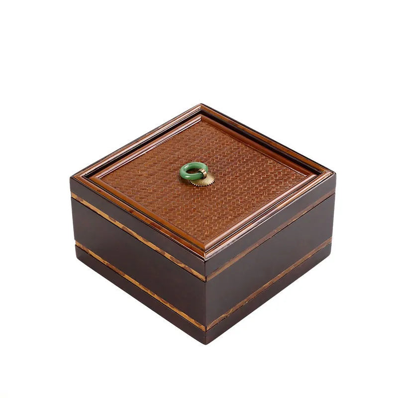 Bamboo Keepsake Storage Box with Embroidered Trim|2 Options Available