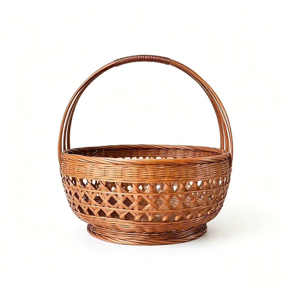 Bamboo Basket for Kitchen & Picnic Storage