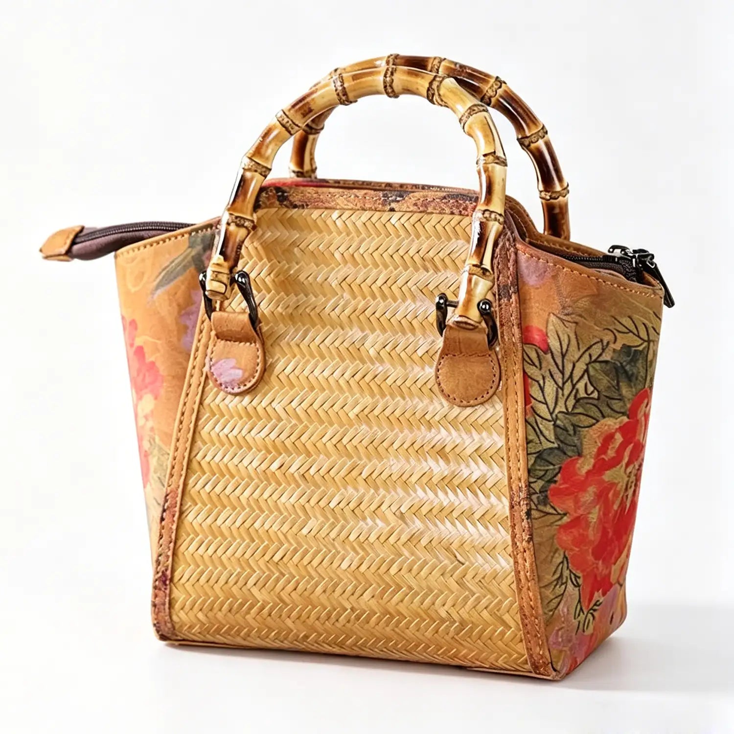 Eco-Friendly Bamboo Rattan Handwoven Tote Bag|2 Options Available