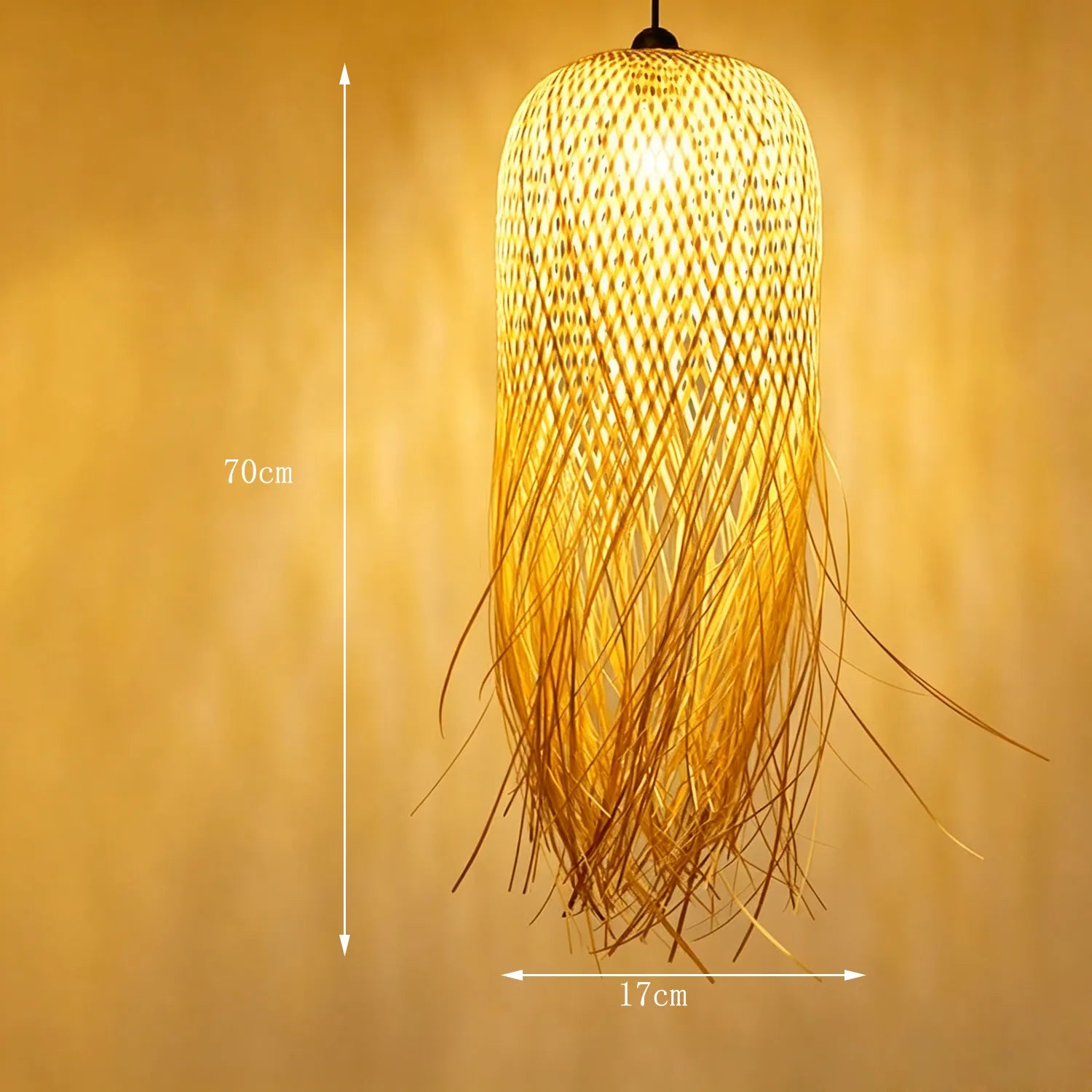 Large Bamboo Pendant Lamp | Boho Ceiling Light|5 Options Available