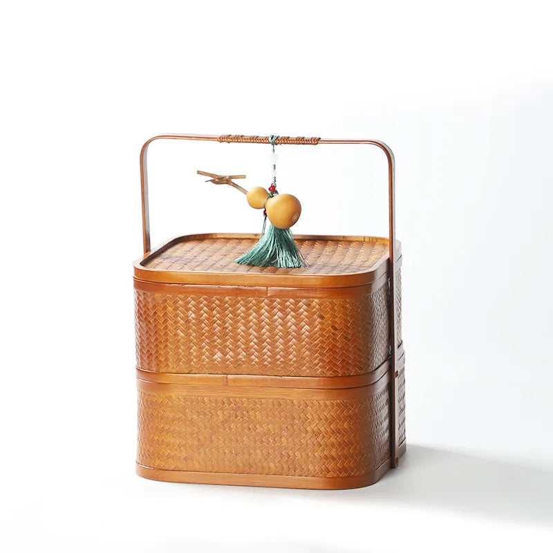 Multilayer Handwoven Bamboo Basket Storage|3 Options Available