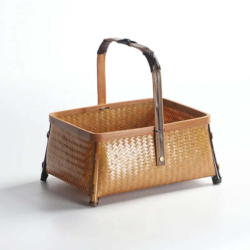 Handwoven Bamboo Picnic & Storage Basket|6 Options Available