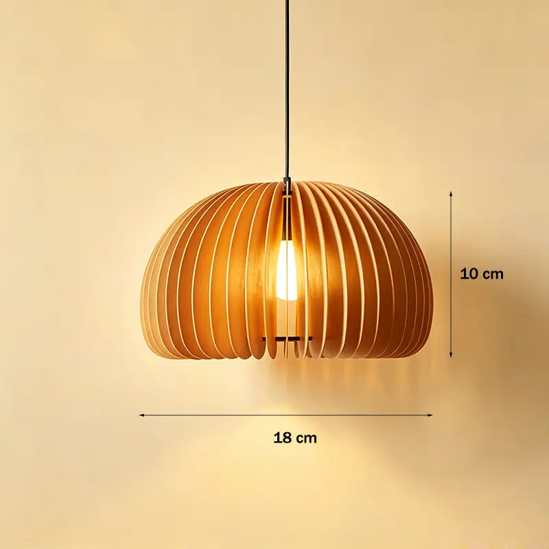 Japanese Wooden Pendant Light for Tea Room, Dining Room & Bedroom