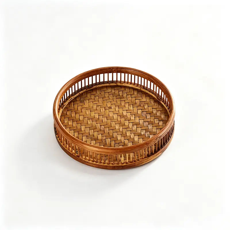 Handwoven Lacquered Bamboo Tray