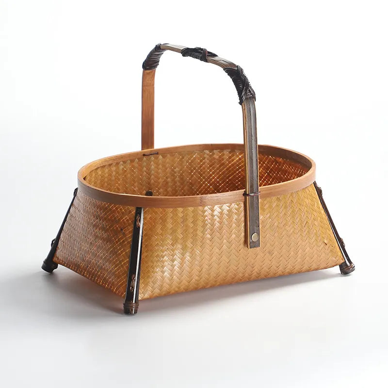 Handwoven Bamboo Picnic & Storage Basket|6 Options Available