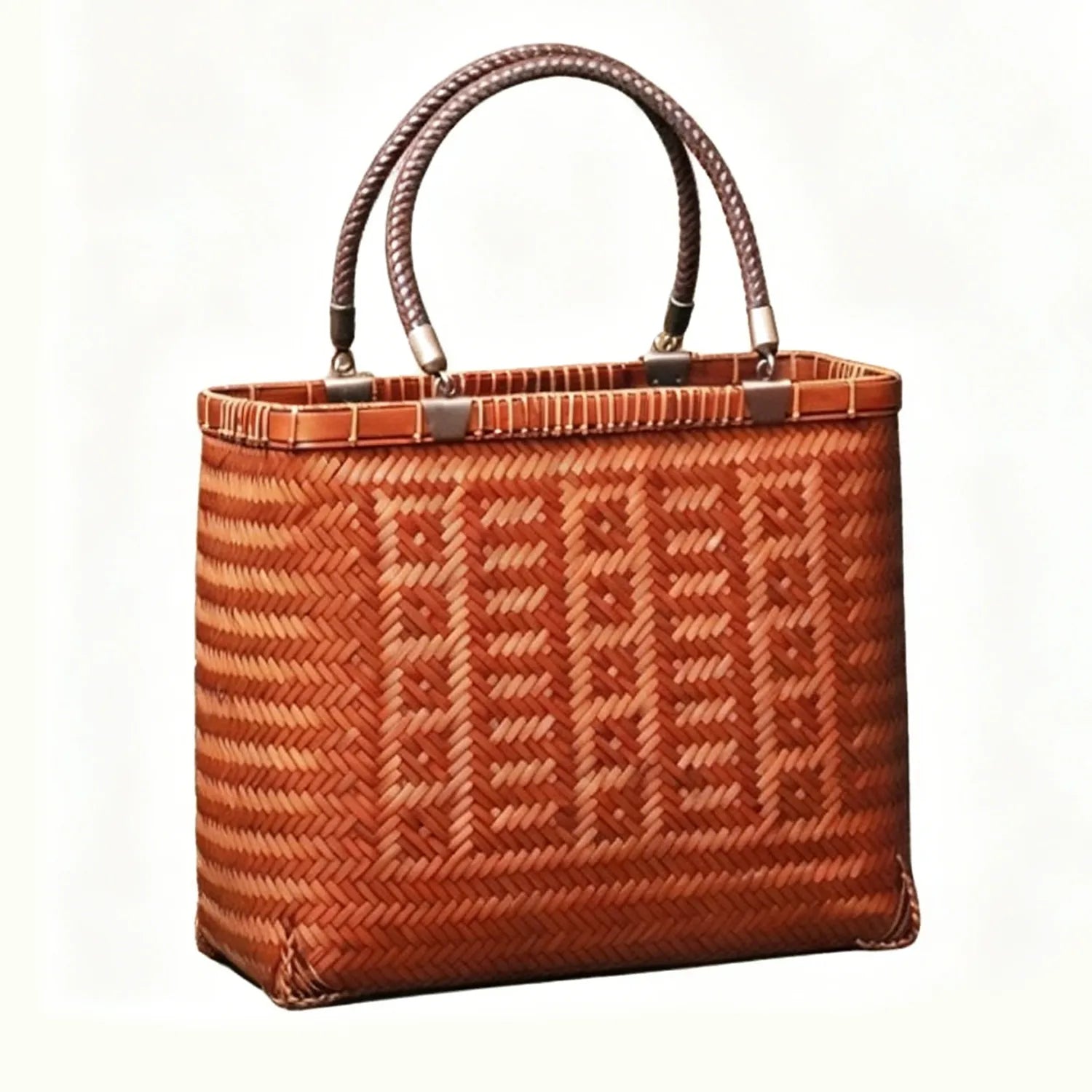 Handwoven Vintage Bamboo Basket Bag Tea Tote|3 Options Available