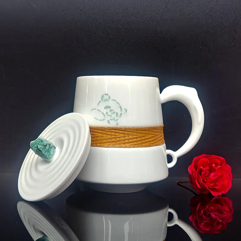 Authentic Bamboo Silk Wrapped Porcelain Cup