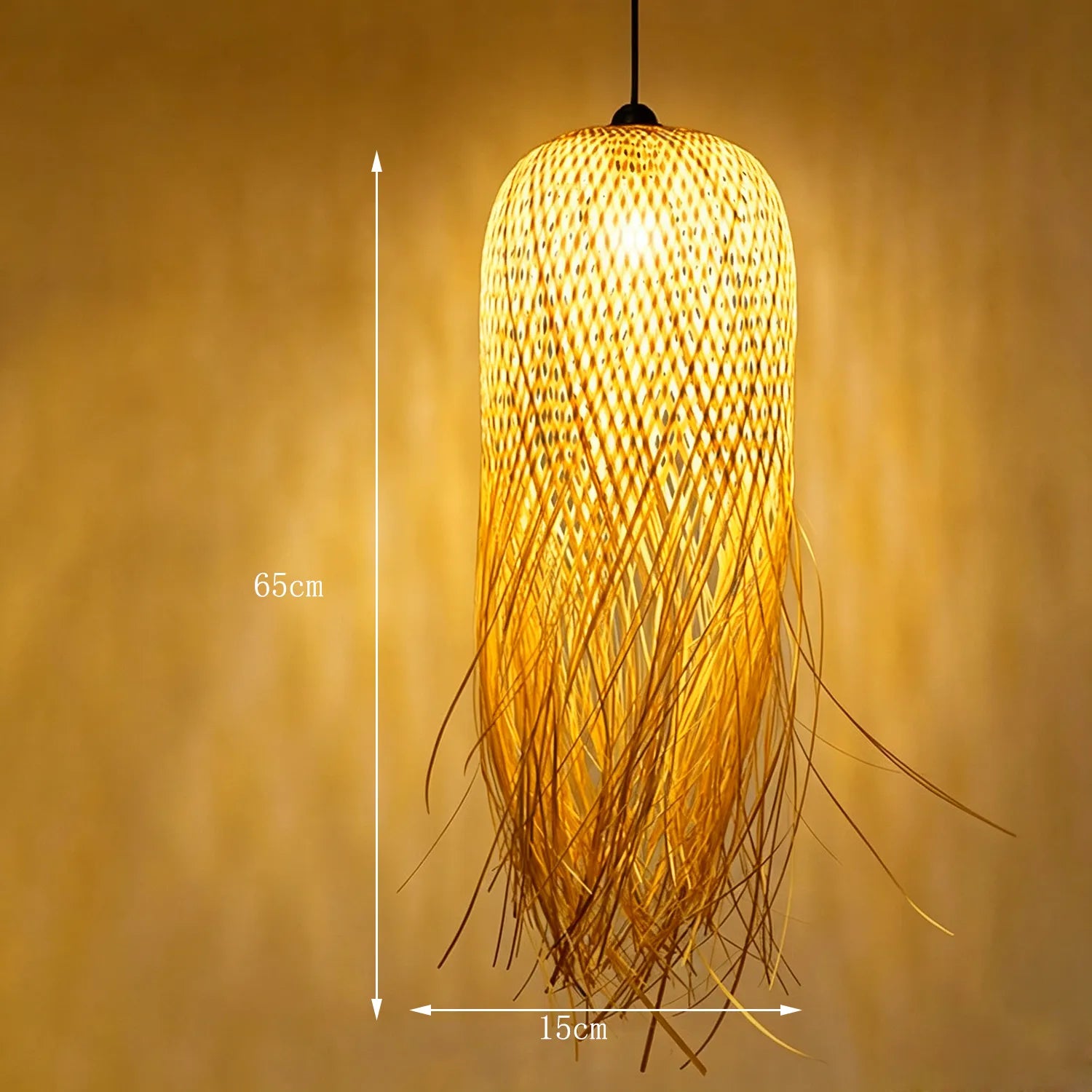 Large Bamboo Pendant Lamp | Boho Ceiling Light|5 Options Available