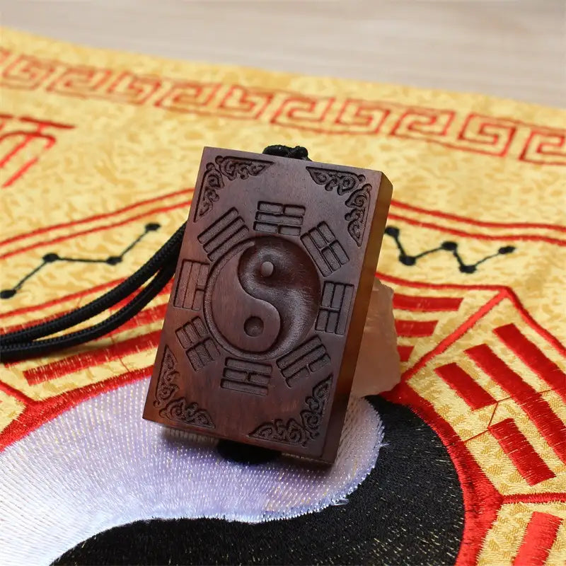 Bagua Wood Pendant – Handcrafted Taoist Amulet