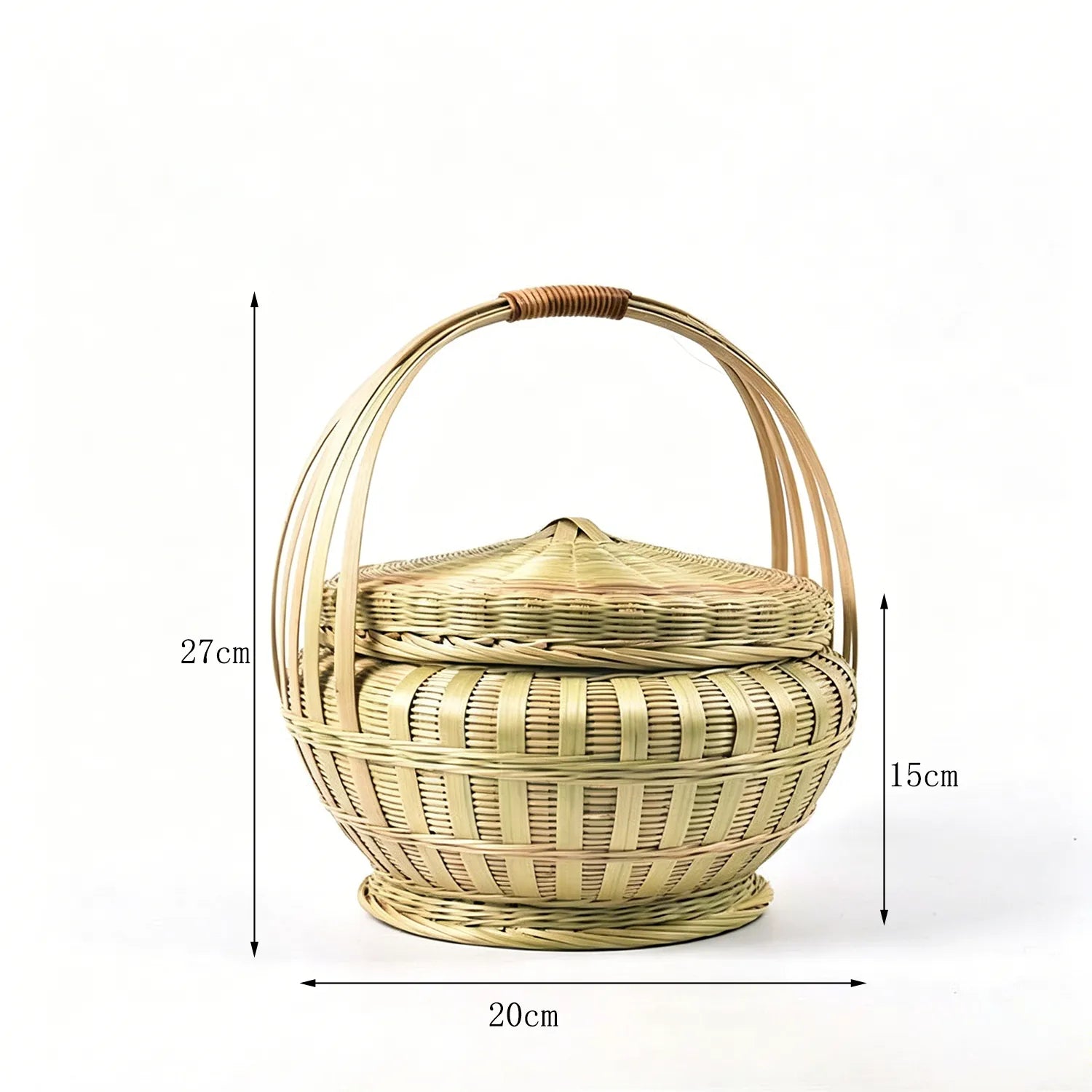 Bamboo Picnic Basket with Lid|8 Options Available