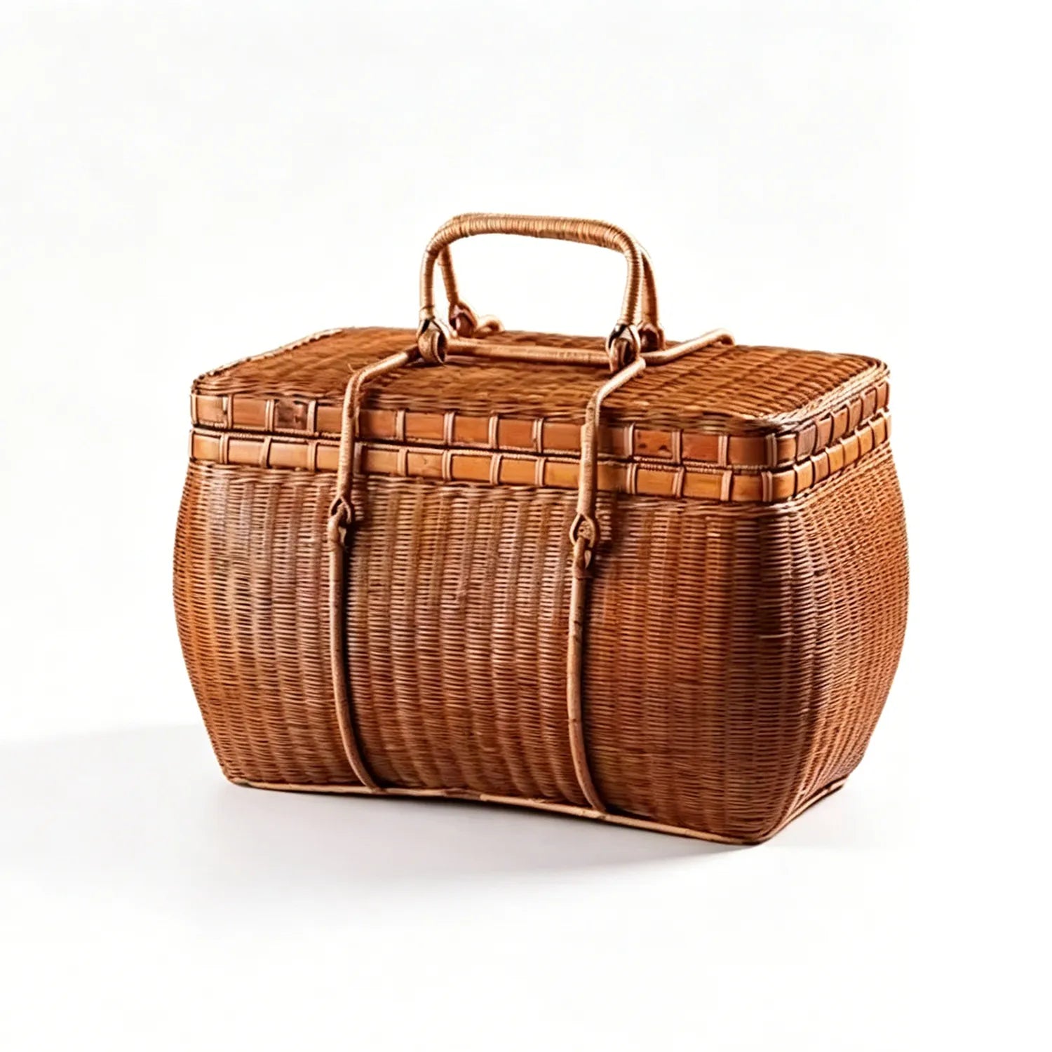 Handwoven Bamboo Lacquer Tea Set Storage Box|3 Options Available