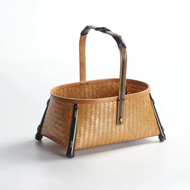 Handwoven Bamboo Picnic & Storage Basket|6 Options Available