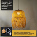 Large Bamboo Pendant Lamp | 5 Woven Styles | Boho Ceiling Light