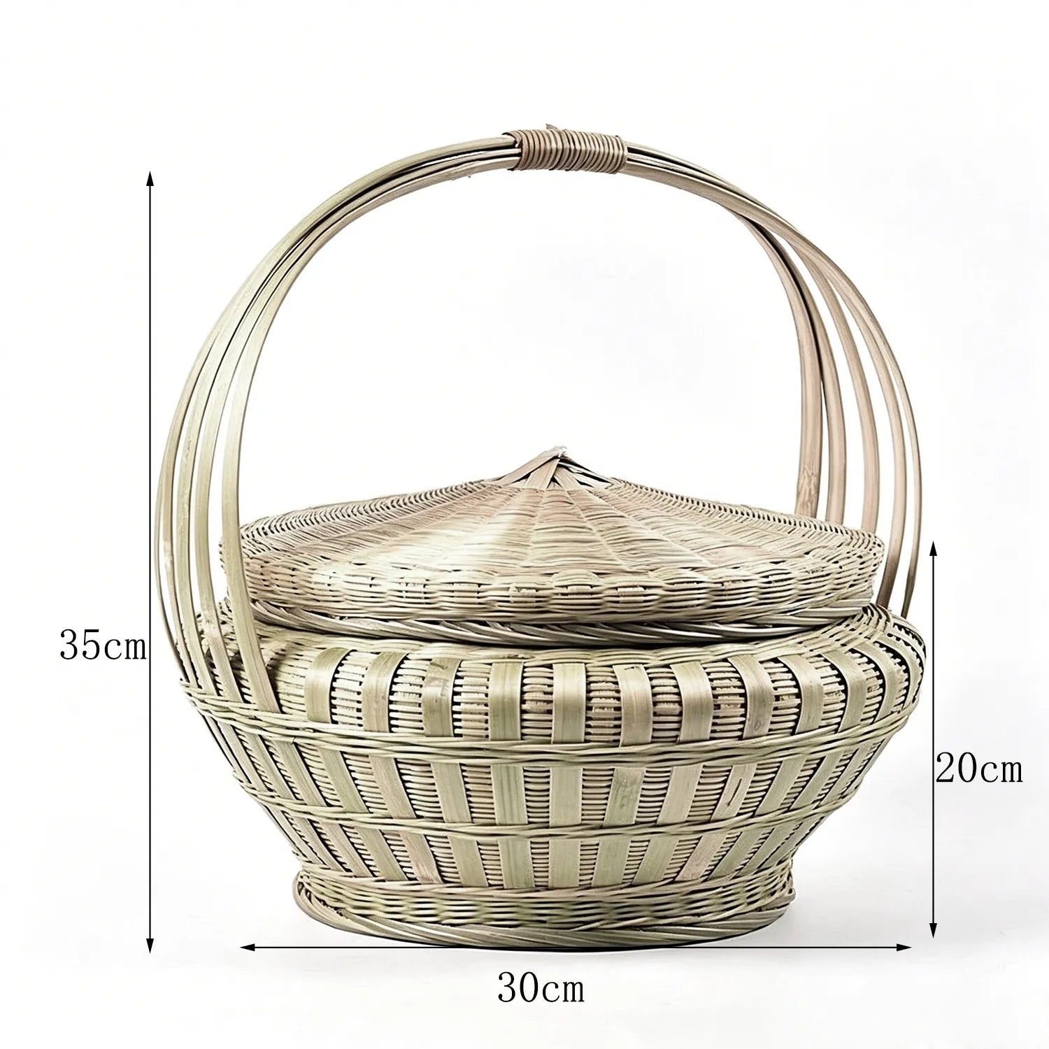 Bamboo Picnic Basket with Lid|8 Options Available