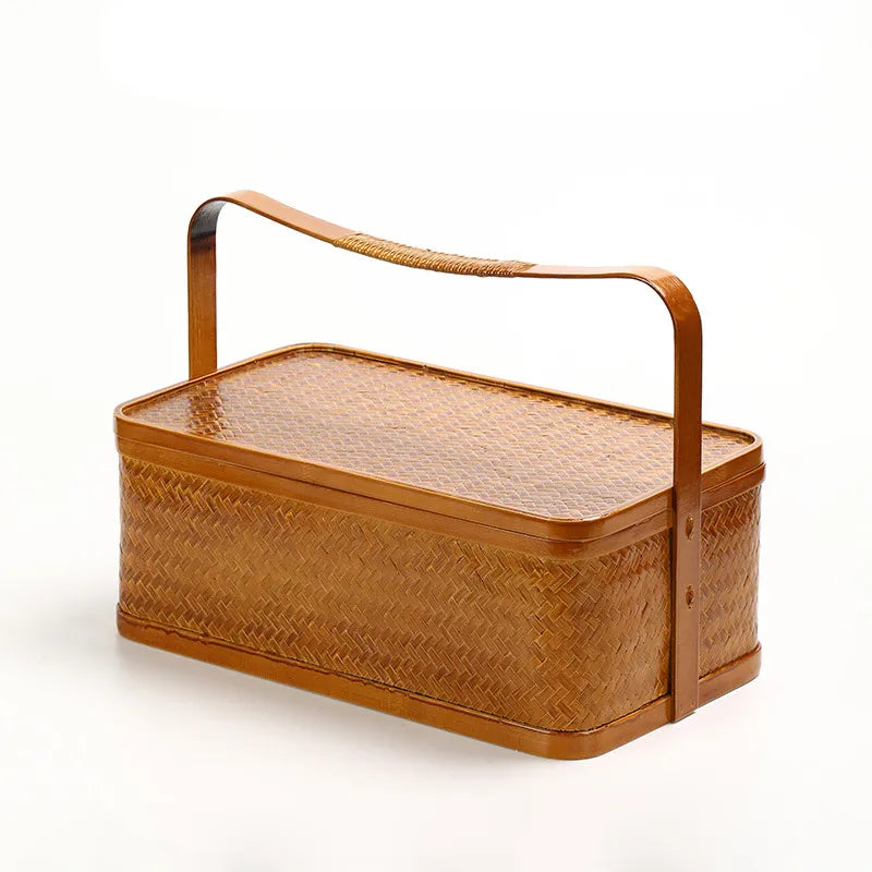 Handwoven Bamboo Tiered Storage Basket Box|11 Options Available
