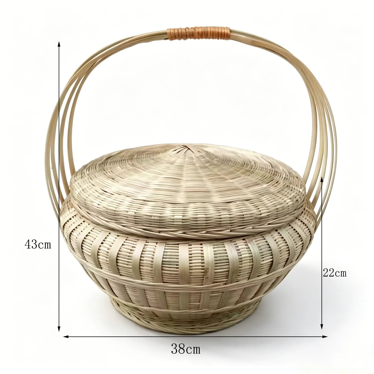 Bamboo Picnic Basket with Lid|8 Options Available