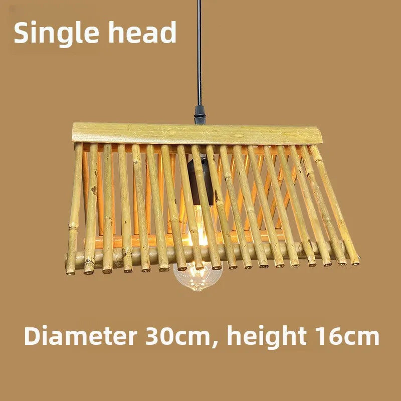 Bamboo Wabi Sabi Wall Pendant Lamp, Zen Ambient Light, 16 Styles Available