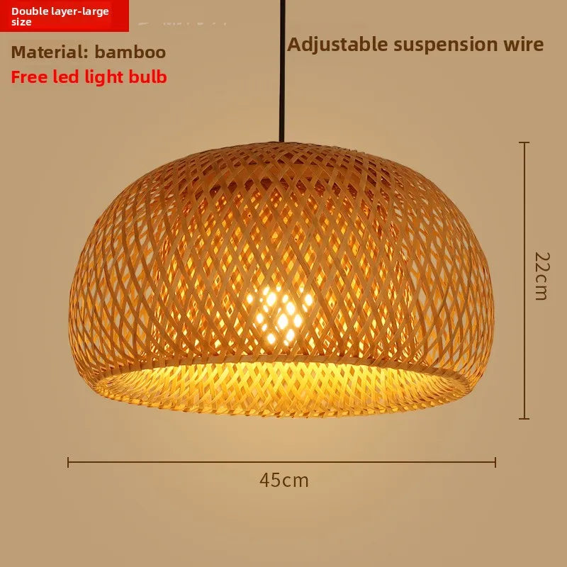 Zen Bamboo Chandelier | 80+ Woven Styles | Home & Commercial Use