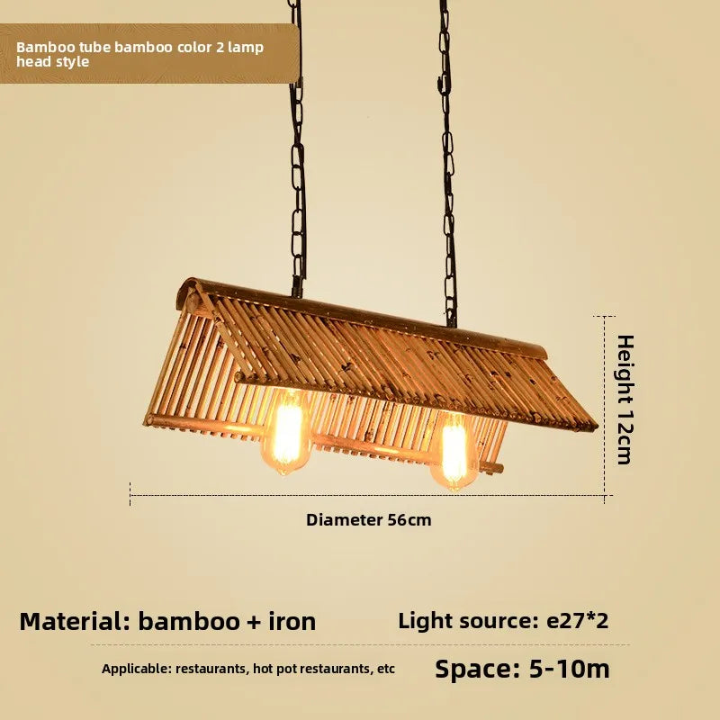 Bamboo Wabi Sabi Wall Pendant Lamp, Zen Ambient Light, 16 Styles Available