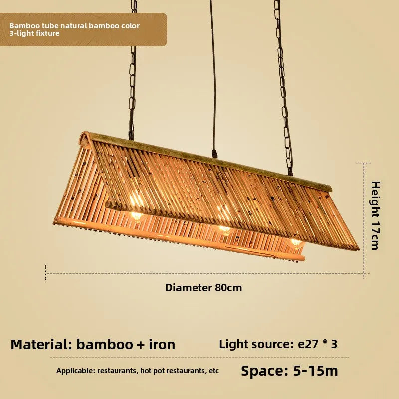 Bamboo Wabi Sabi Wall Pendant Lamp, Zen Ambient Light, 16 Styles Available