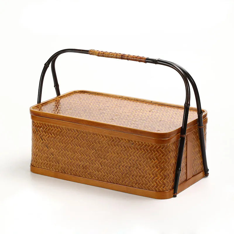Handwoven Bamboo Tiered Storage Basket Box|11 Options Available