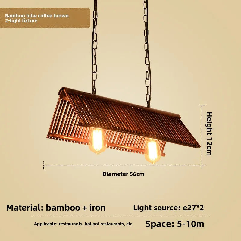 Bamboo Wabi Sabi Wall Pendant Lamp, Zen Ambient Light, 16 Styles Available